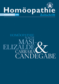 Zeitschrift: Homöopathie-Zeitschrift Sonderheft 2005  - Homöopathie nach Masi-Elizalde & Carrara Candegabe    Carrara & Candegabe