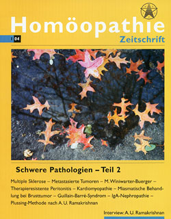 Zeitschrift: Homöopathie Zeitschrift 2004-I Schwere Pathologien Teil 2