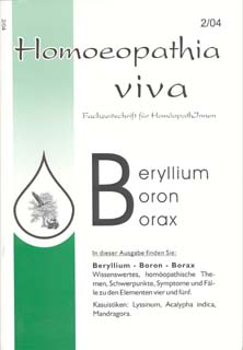 Zeitschrift: Homoeopathia viva 04-2 Beryllium - Boron - Borax