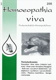 Zeitschrift: Homoeopathia viva 05-2 Tierische Arzneien