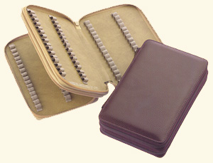 Taschenapotheke: 128er Leder-Etui für  1,5 Gramm Flachbodengläser
