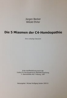 Jürgen Becker / Witold Ehrler: Die fünf Miasmen der C4-Homöopathie