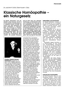 Joachim-F. Grätz: Klassische Homöopathie - Ein Naturgesetz