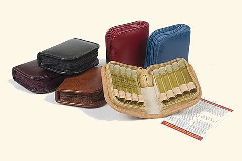 Apotheke: 10er Mini-Lederetui H-10 incl.Glasröhrchen (1,5 g) und Etiketten