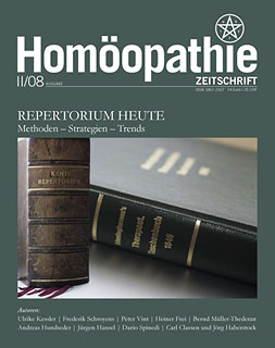 Zeitschrift: Homöopathie Zeitschrift 2008-II - Repertorium heute - Methodik, Strategien, Trends