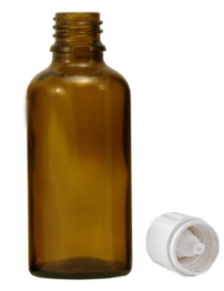 Gläschen: Braunglasfläschchen 50 ml mit Verschluss und Tropfer U1