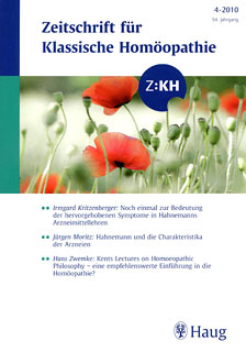 ZKH: Zeitschrift für klassische Homöopathie 2010/4