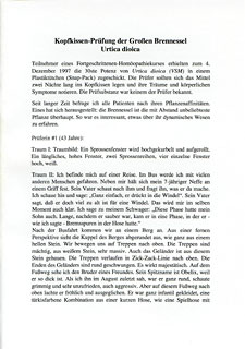 Karl-Josef Müller: Kopfkissen-Prüfung der Großen Brennessel - Urtica dioica