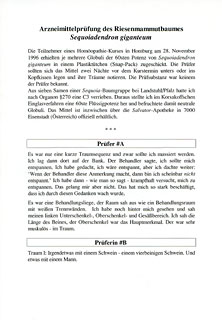 Karl-Josef Müller: Arzneimittelprüfung des Riesenmammutbaumes
