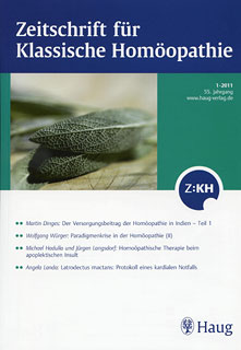 ZKH: Zeitschrift für Klassische Homöopathie 2011/1 - freie Themen