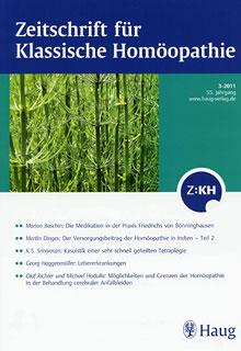ZKH: Zeitschrift für Klassische Homöopathie 2011/3 - freie Themen