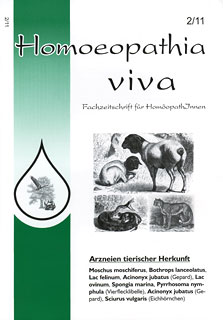 Zeitschrift: Homoeopathia viva 11-2 Arzneien tierischer Herkunft