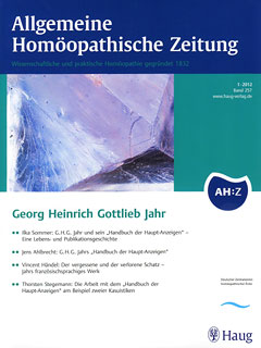 AHZ: AHZ 2012/1 - Georg Heinrich Gottlieb Jahr
