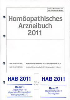: Homöopathisches Arzneibuch 2011 (HAB 2011). Ergänzung