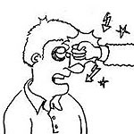 Hom&ouml;opathie Cartoon Blaues Auge
