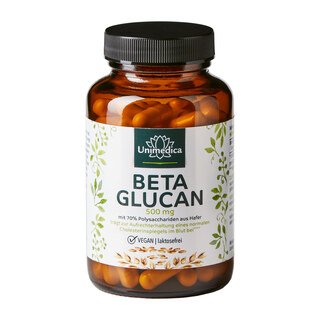 Beta Glucan - 70 % Polysaccharide aus Hafer - 3000 mg Beta Glucan pro Tagesdosis (6 Kapseln) - 90 Kapseln - von Unimedica