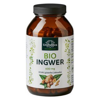 Bio Ingwer - 1200 mg pro Tagesdosis - 240 Kapseln - von Unimedica