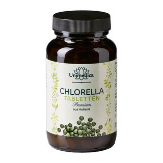 Chlorella Premium - Tabletten - 3000 mg pro Tagesdosis (12 Tabletten) - kultiviert in Holland - sprühgetrocknet - von Unimedica
