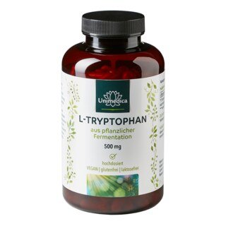 L-Tryptophan - 500 mg pro Tagesdosis (1 Kapsel) - hochdosiert - 240 Kapseln - von Unimedica