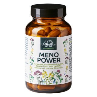 Menopower - u. a. mit Yamswurzel, Nachtkerzenöl, Eisen und B-Vitaminen - 90 Kapseln - von Unimedica