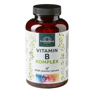 Vitamin B-Komplex - hochdosiert - 180 Kapseln - von Unimedica