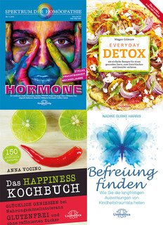 4er-Set - Unimedica Bücher - Everyday Detox / Das HAPPINESS Kochbuch / Befreiung finden / Spektrum Hormone