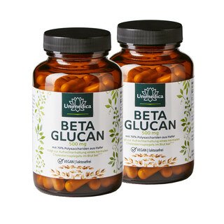 2er-Sparset: Beta Glucan - 70% Polysaccharide aus Hafer - 2 x 90 Kapseln mit je 500 mg Beta Glucan - von Unimedica