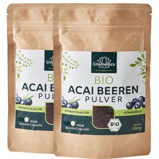 Doppelpack: 2x Bio Acai Beeren Pulver  - 100 g - von Unimedica