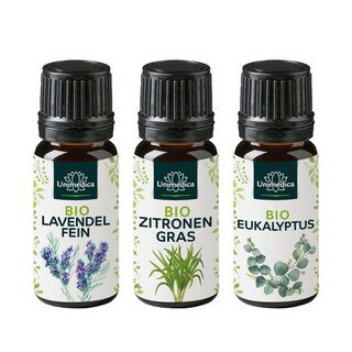 3er-Sparset: Eukalyptus, Lavendel, Zitronengras - Ätherische Öle - 3 x 10 ml