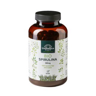Bio Spirulina - 6000 mg hochdosiert -  500 Tabletten - von Unimedica