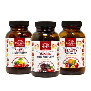 Set - Fruchtgummi - Immun Holunder Zink + Beauty Vitamine + Vital - Multivitamin von Unimedica