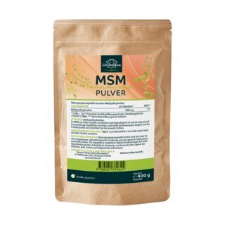 MSM Pulver 400 g  Reinheitsgrad 99 % - 1.000 mg pro Tagesdosis ( 1/2 Messlöffel) - von Unimedica