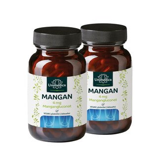 2er-Sparset: Mangan - 4 mg Mangangluconat - 2 x 90 Kapseln - von Unimedica