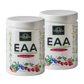 2er-Sparset: EAA - Essentielle Aminosäuren - Pulver mit Beerengeschmack - 2 x 500 g - von Unimedica