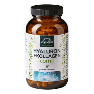 Hyaluron + Kollagen comp - mit Silizium aus Bambus, Vitaminen und Mineralien - 180 Kapseln - von Unimedica