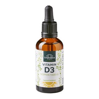 Vitamin D3 Tropfen - 1000 I.E. / 25 µg pro Tagesdosis  - 50 ml - von Unimedica