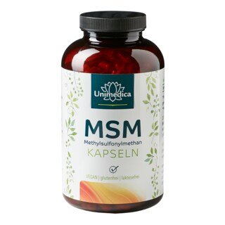 MSM - 1600 mg Tagesdosis - hochdosiert - 365 Kapseln - von Unimedica