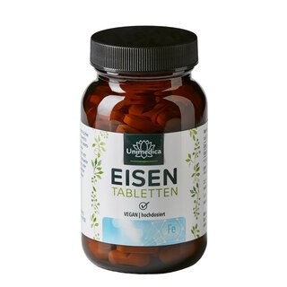 Eisen Bisglycinat - 40 mg Eisen und 40 mg Vitamin C pro Tagesdosis (1 Tablette) - hochdosiert - 120 Tabletten - von Unimedica