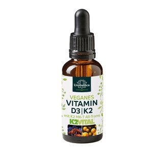 Veganes Vitamin D3 / K2 mit D3 aus Flechten und K2Vital - 30 ml - von Unimedica