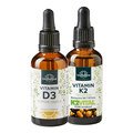 2er-Sparset: Vitamin D3 Tropfen - 1000 I.E. / 25 µg pro Tagesdosis  - 50 ml - UND Vitamin K2 Tropfen - K2Vital - 200 µg pro Tagesdosis (10 Tropfen) - MK7 All-trans - aus Norwegen - hochdosiert - 50 ml - von Unimedica