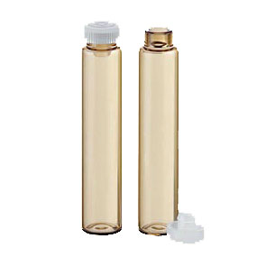 Rolled-edge glass vials 2g brown/