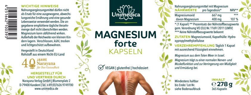 Magnesium forte - 365 capsules - from Unimedica
