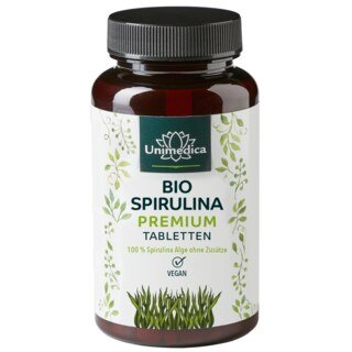 Bio Spirulina Premium - 6000 mg hochdosiert - 500 Tabletten - von Unimedica/