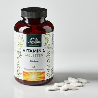 Vitamin C - 1000 mg - 180 Tabletten hochdosiert - von Unimedica