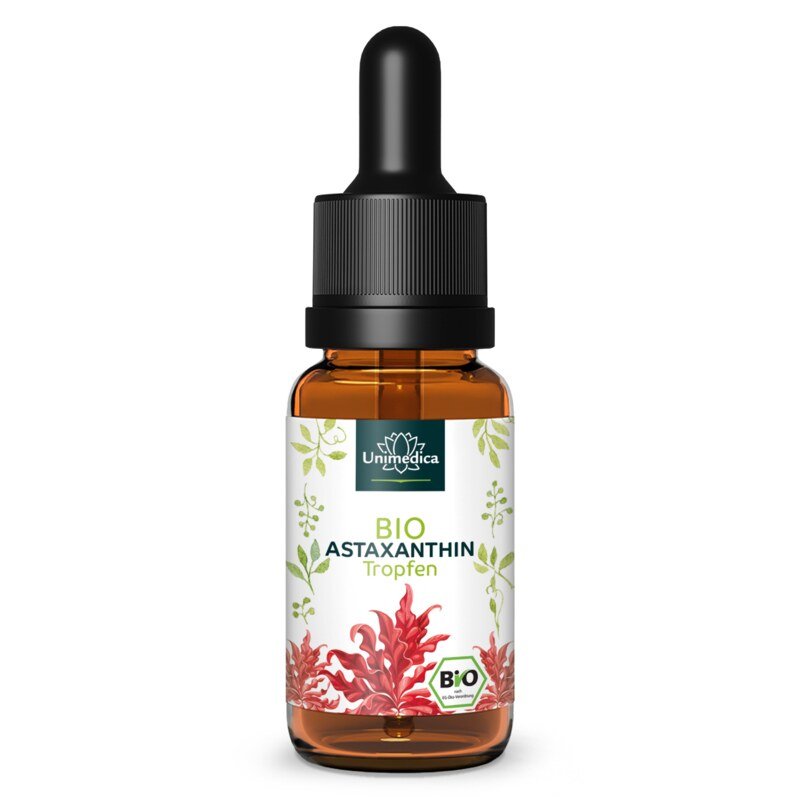 Bio Astaxanthin Tropfen - 4 mg pro Tagesdosis (10 Tropfen) - 30 ml - von Unimedica