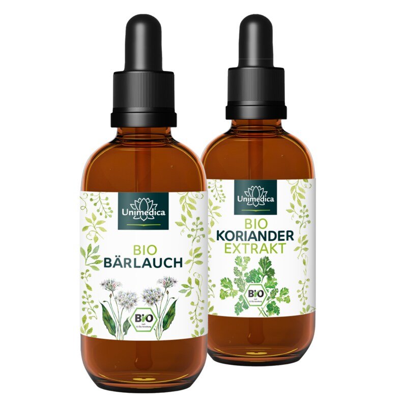 Sparset: Bio Bärlauch Extrakt - 100 ml UND Bio Koriander Extrakt - 50 ml von Unimedica