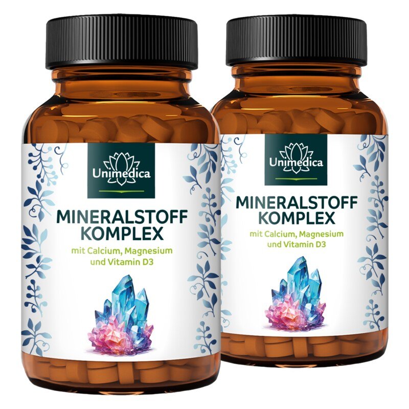 2er-Sparset: Mineralstoff Komplex - mit Calcium, Magnesium und Vitamin D3 - 2 x 400 Tabletten - von Unimedica