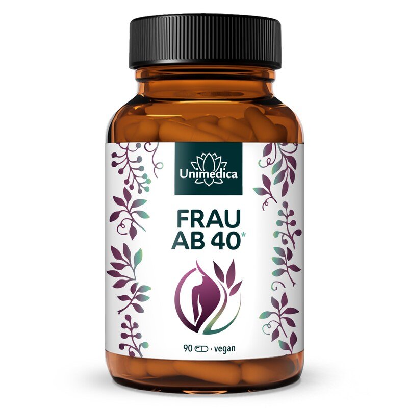 Frau ab 40* - Komplex mit Coenzym Q10, Hyaluron und OPC - 90 Kapseln - von Unimedica