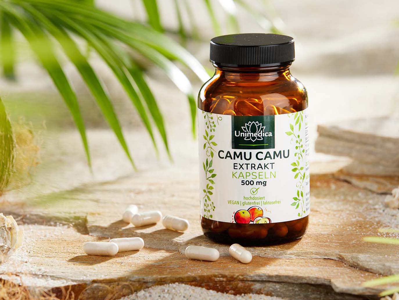 Camu Camu Extrakt - 500 mg pro Tagesdosis (1 Kapsel) - hochdosiert - 120 Kapseln - von Unimedica