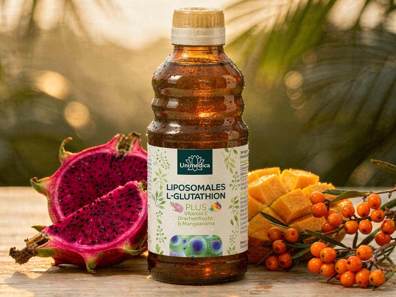 Liposomales L-Glutathion PLUS Vitamin C, Drachenfrucht- und Mangoaroma - 250 ml - von Unimedica